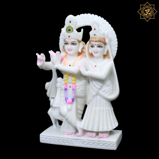 Jugal Radha Krishna Marble Murti for Homes and Temples in 12inches