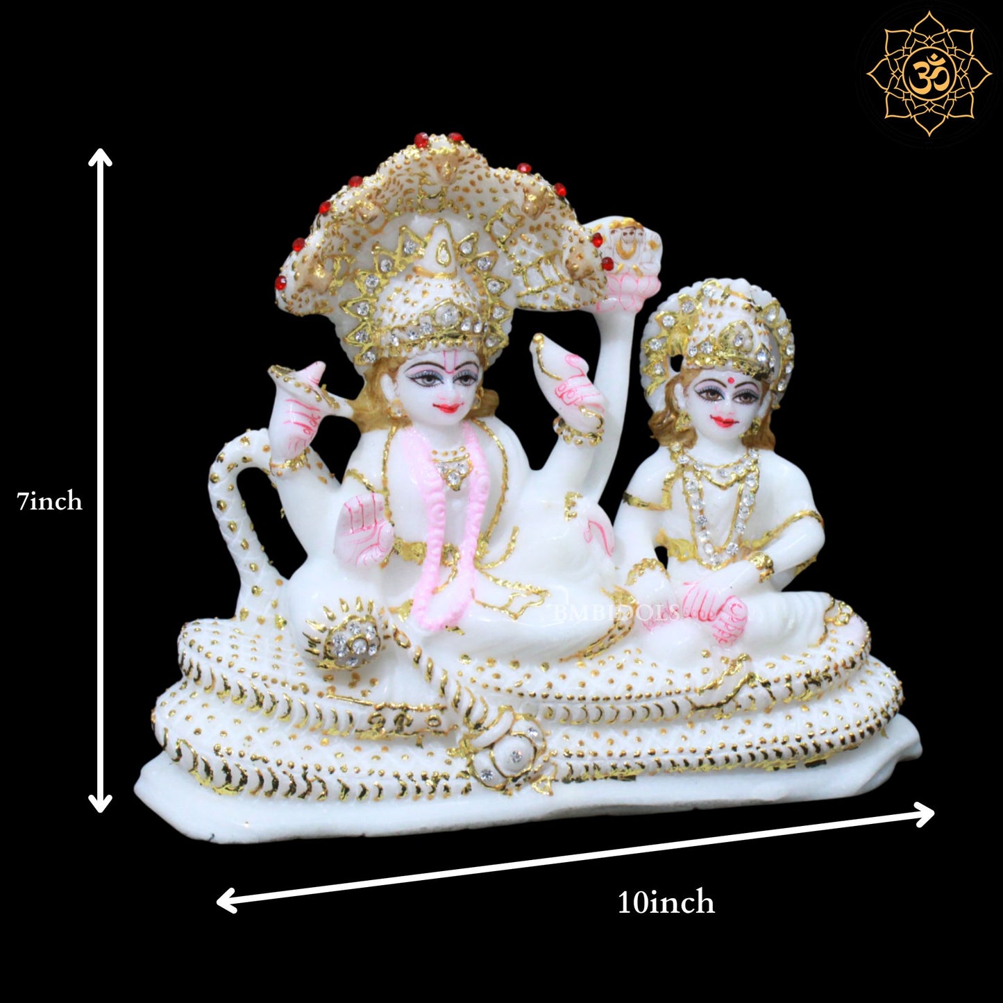 Lakshmi Narayan Marble Statue for Ghar mandirs in 7inch