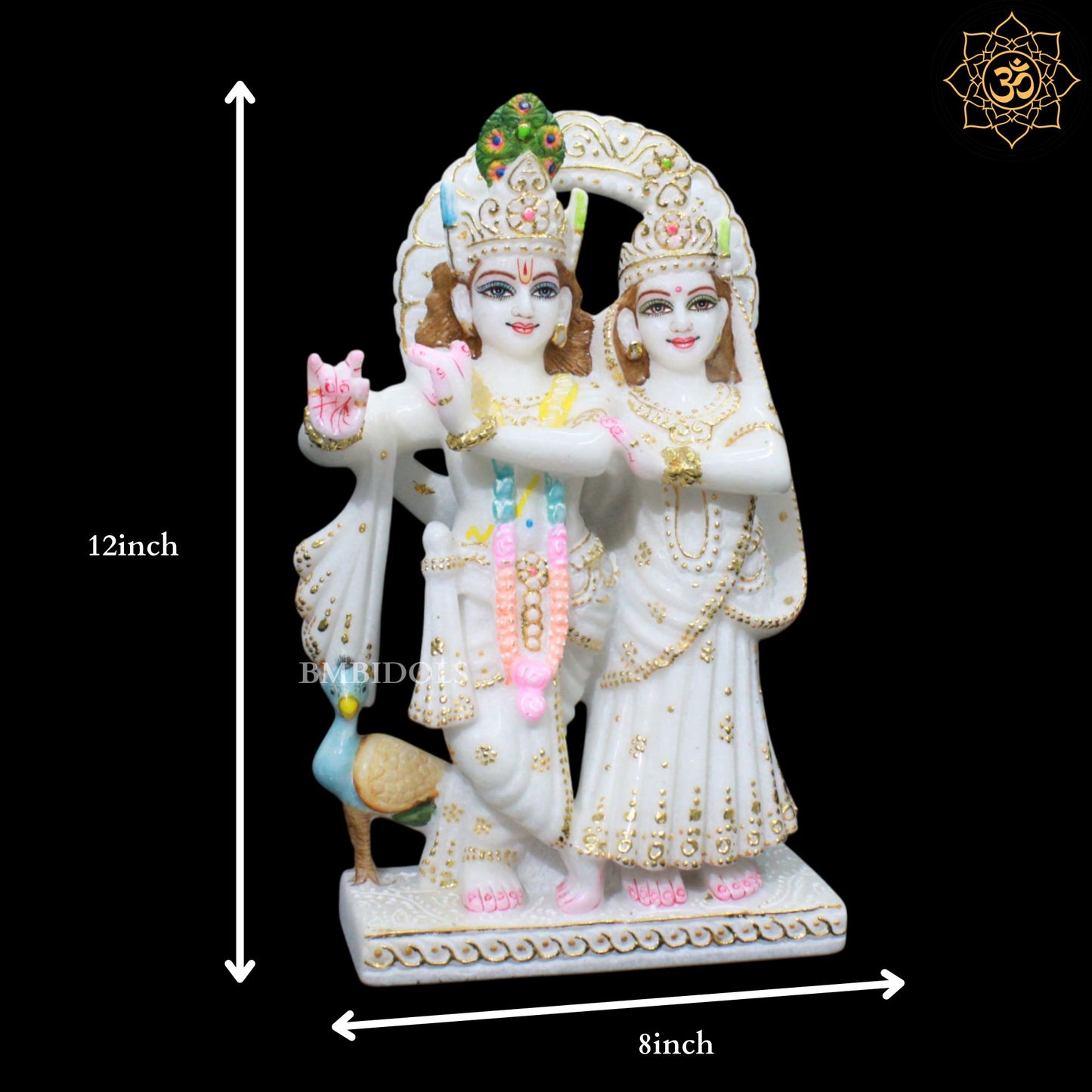 12inches Marble Radha Krishna Jugal Murti for Ghar Mandirs