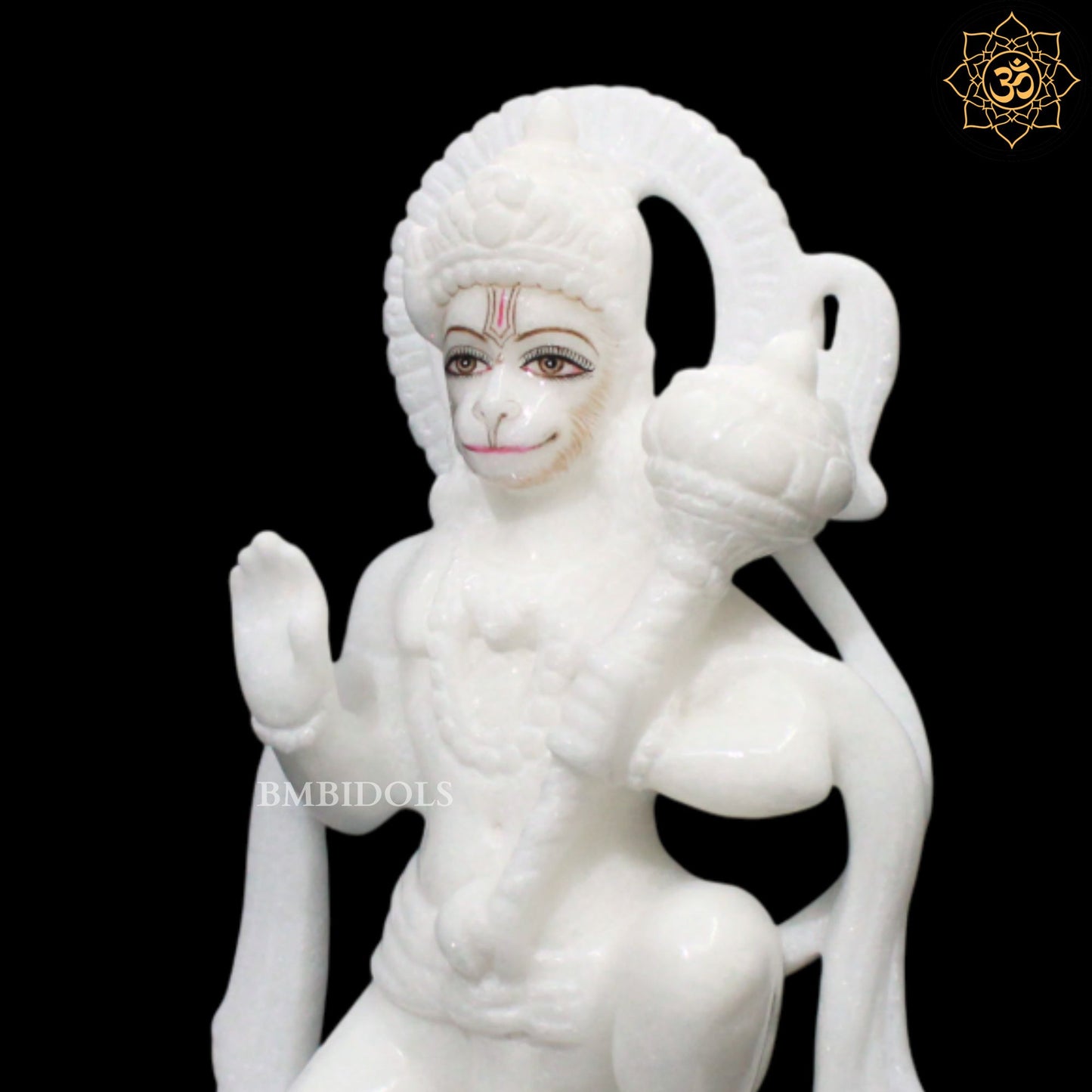 Ashirwad Marble Hanuman Murti for Homes and Temples in 9inches