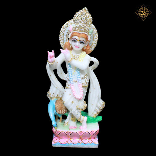 Marble Krishna Murti for Homes and Temples in 15inch