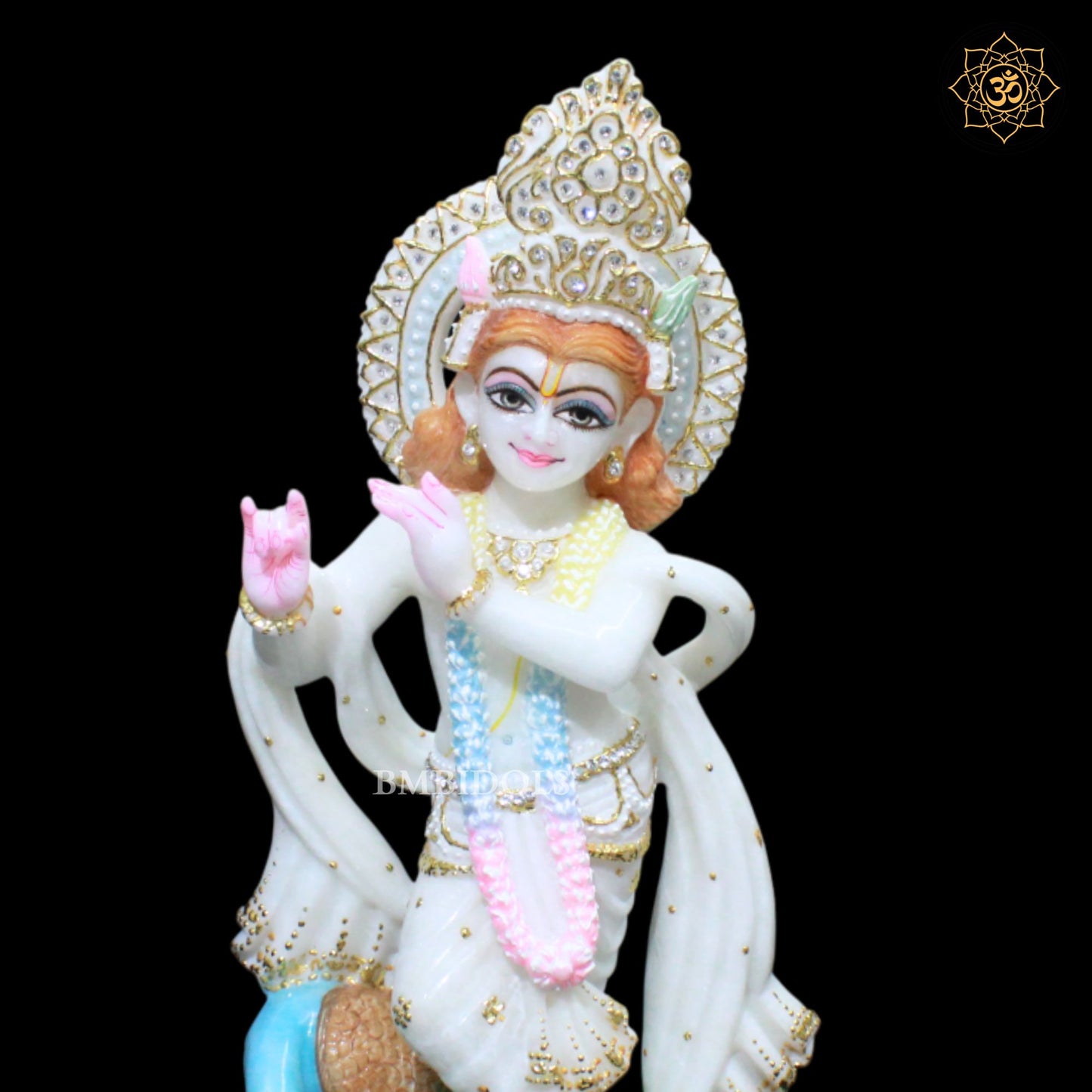 Marble Krishna Murti for Homes and Temples in 15inch