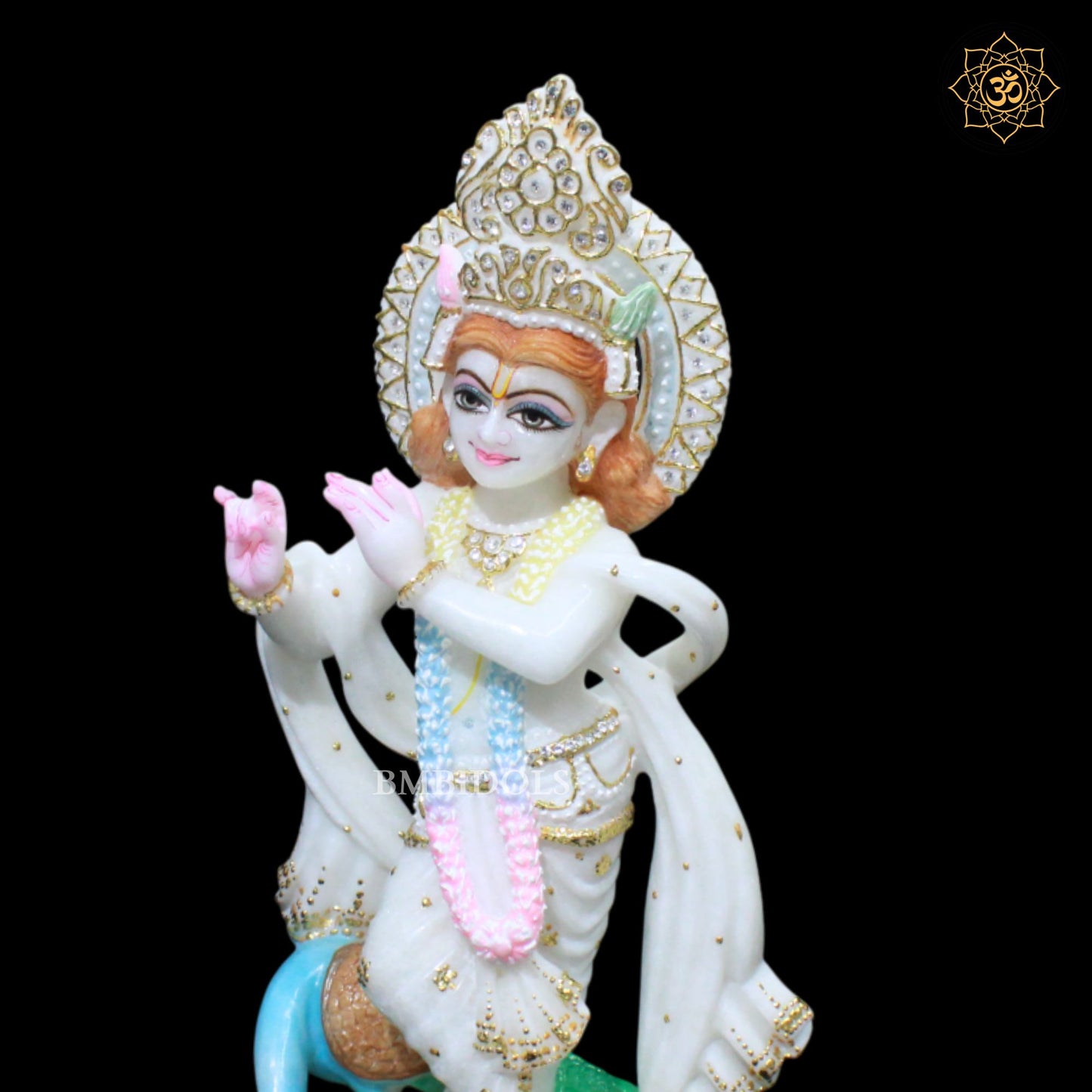 Marble Krishna Murti for Homes and Temples in 15inch