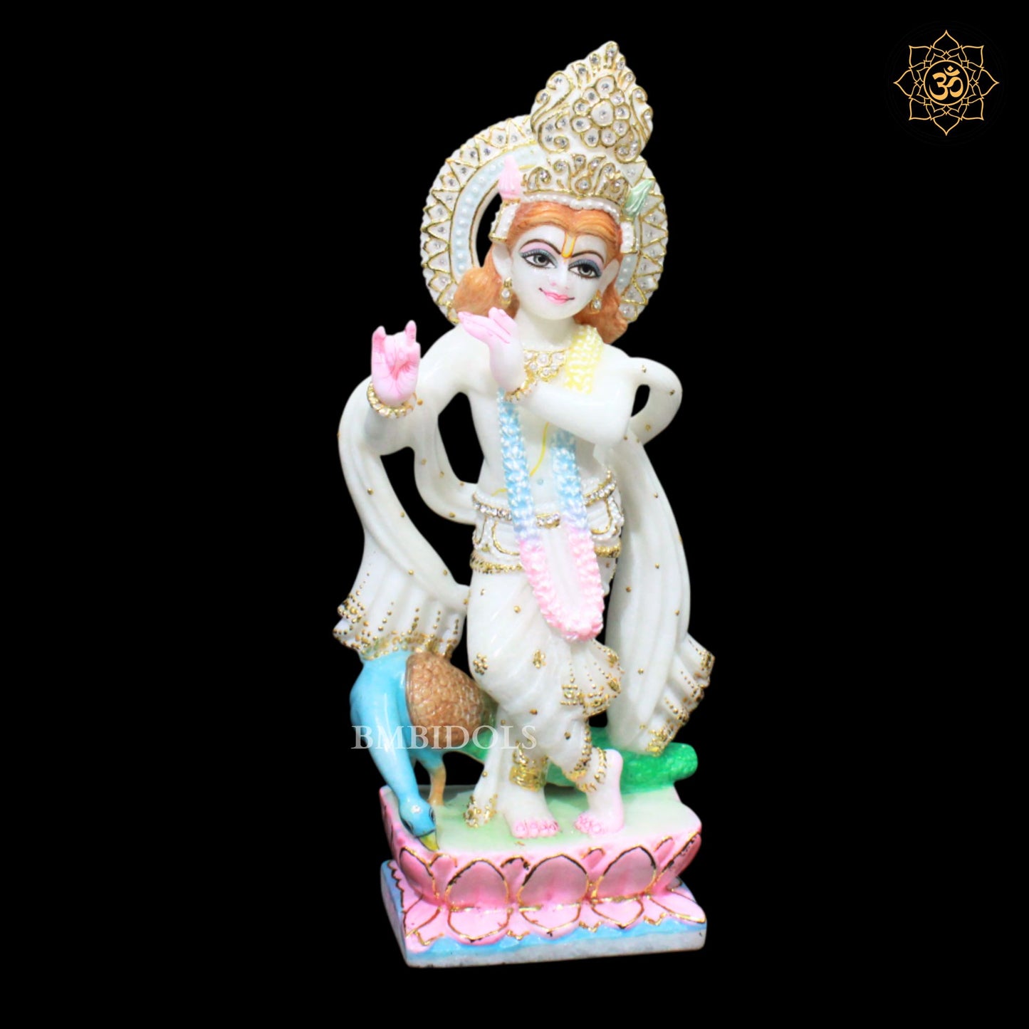 Marble Krishna Murti for Homes and Temples in 15inch