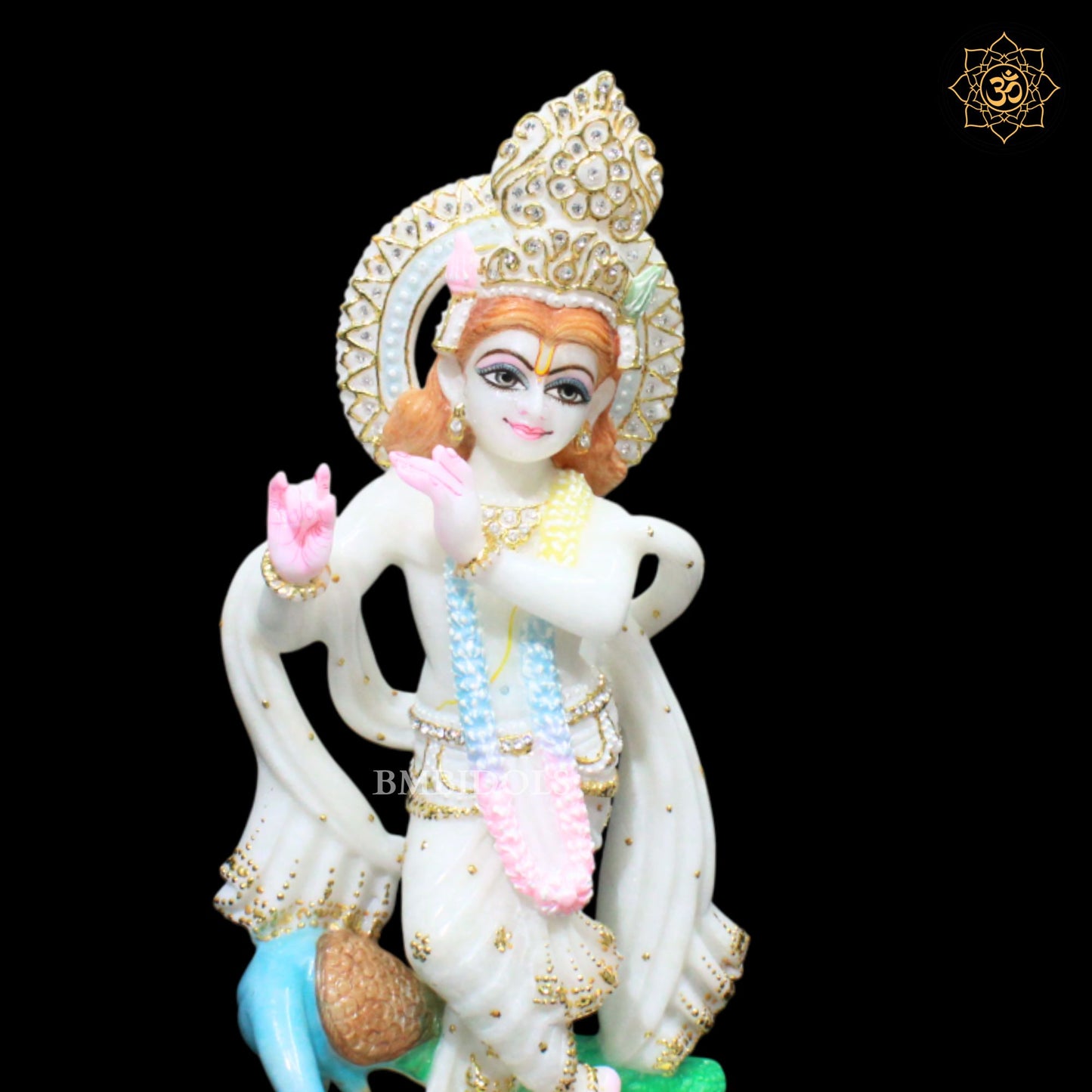 Marble Krishna Murti for Homes and Temples in 15inch