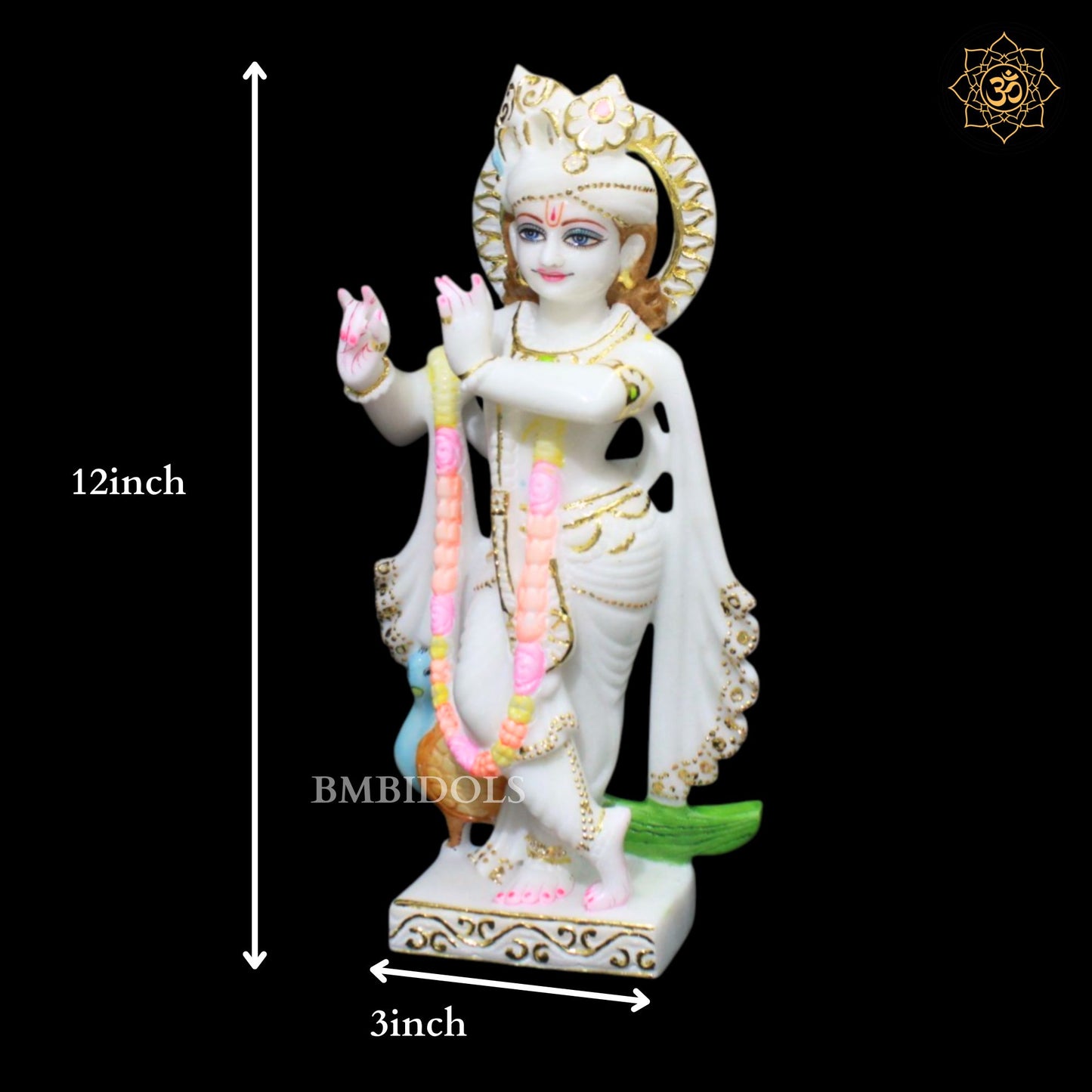 Radha Krishna Marble Murti in 1feet for Ghar Mandirs