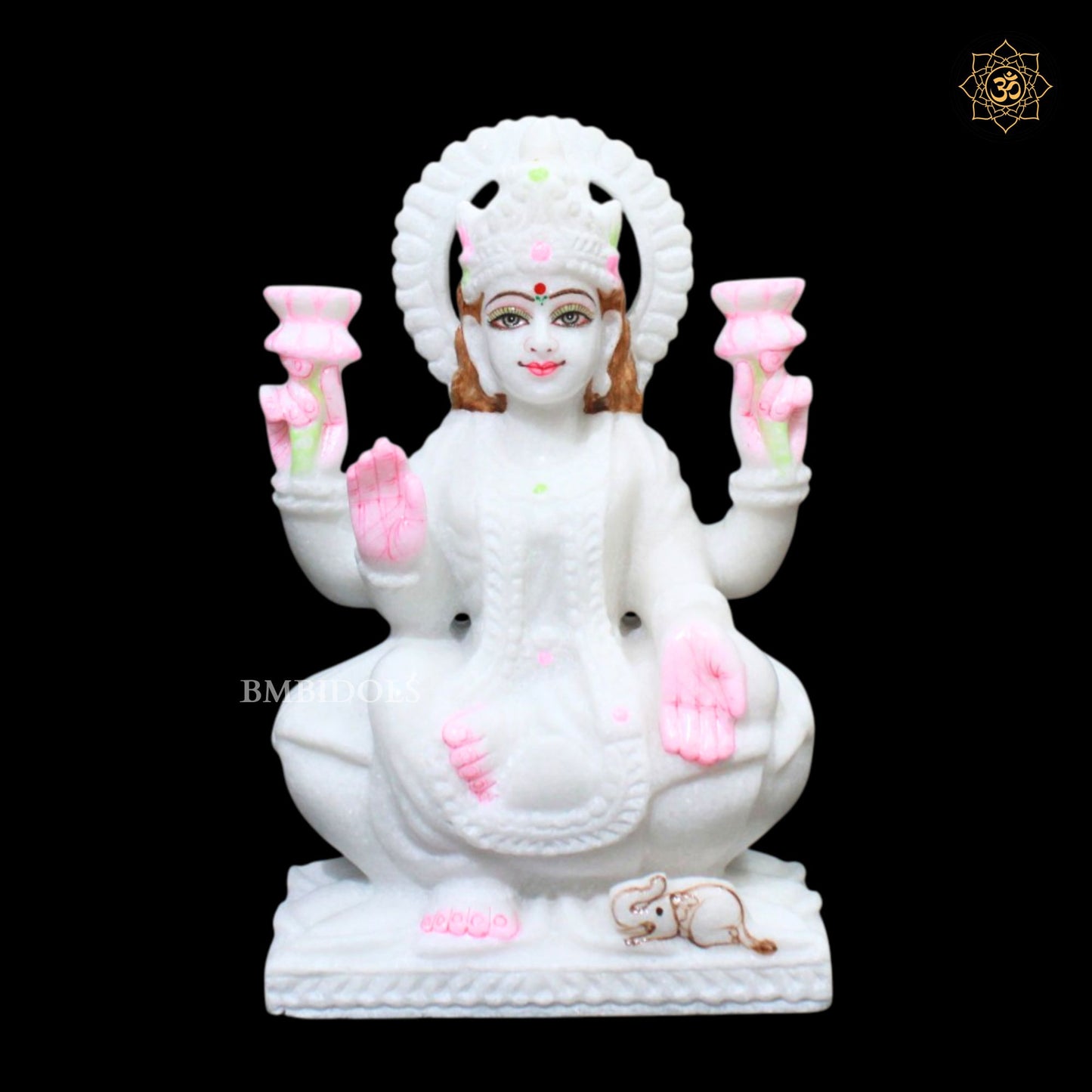Ganesh Lakshmi Saraswati Marble Murti for Homes and Temples in 9inch