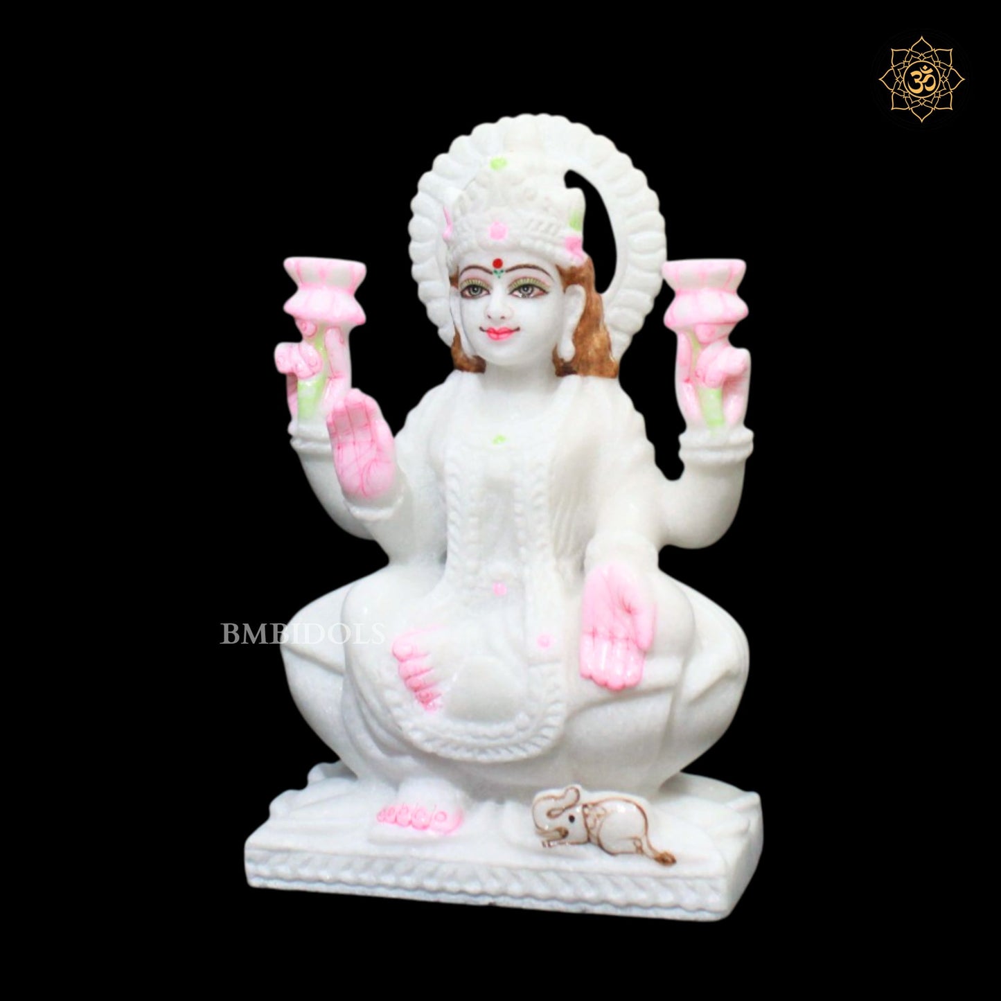 Ganesh Lakshmi Saraswati Marble Murti for Homes and Temples in 9inch