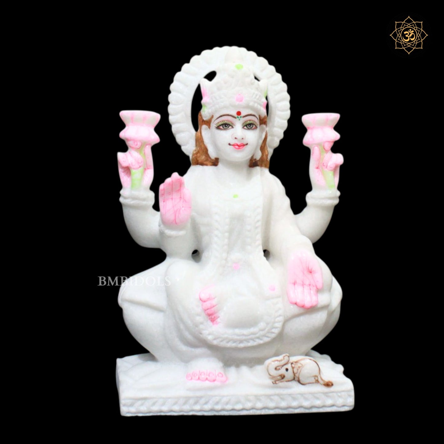 Ganesh Lakshmi Saraswati Marble Murti for Homes and Temples in 9inch