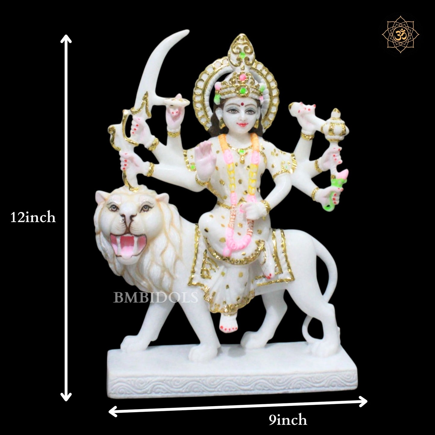 Special Marble Durga maa Murti for Ghar Mandirs in 12inches