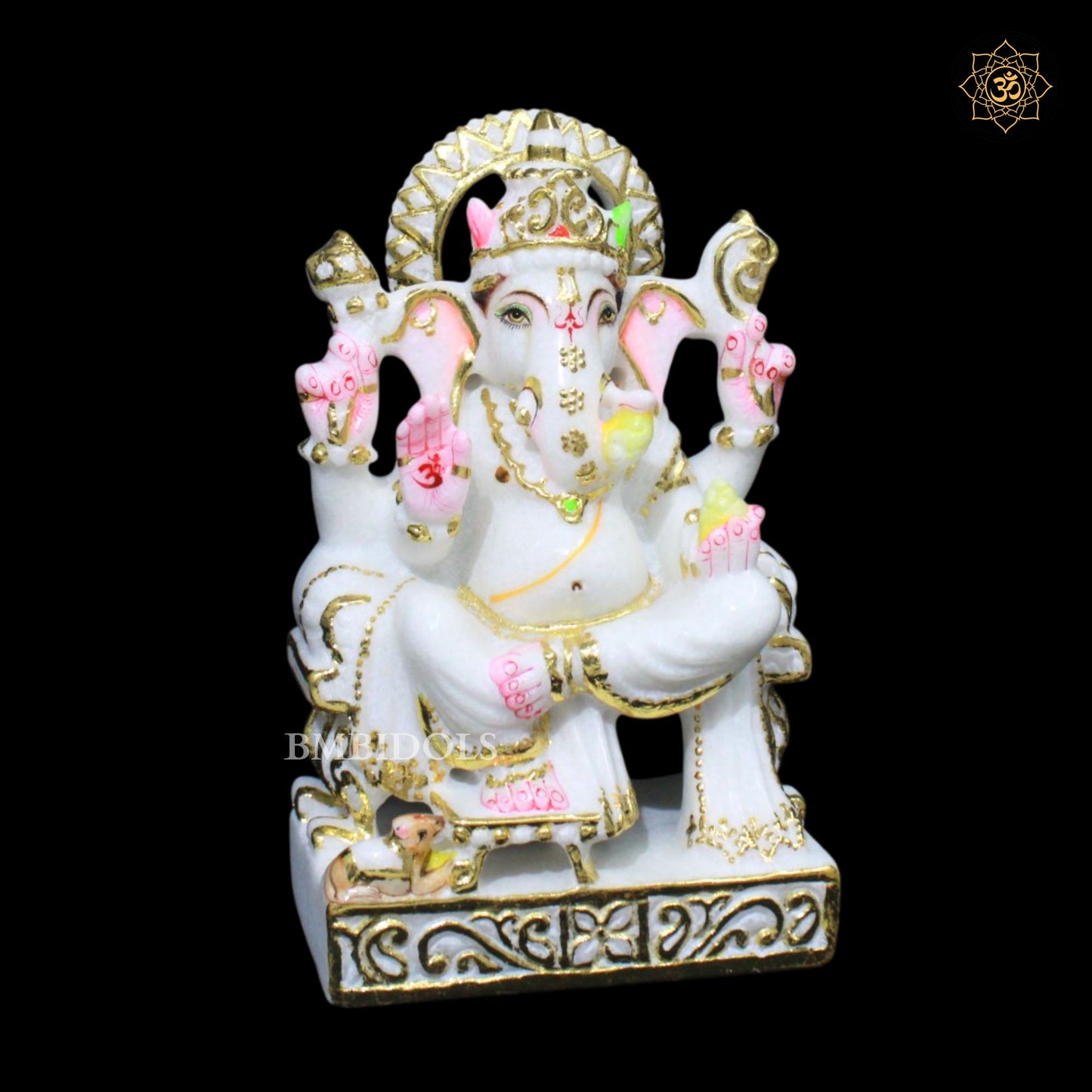 9inch Ganesh Bhagwan Marble Murti in Makrana Marble