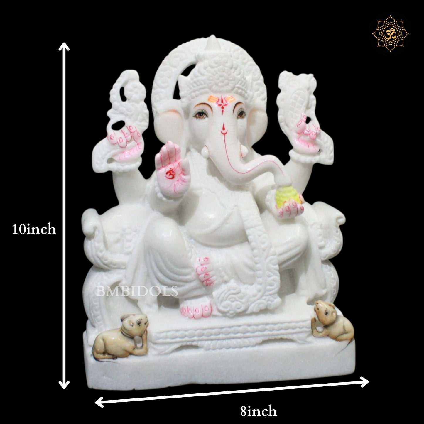 Ganesh Bhagwan Marble Statue in 12inches