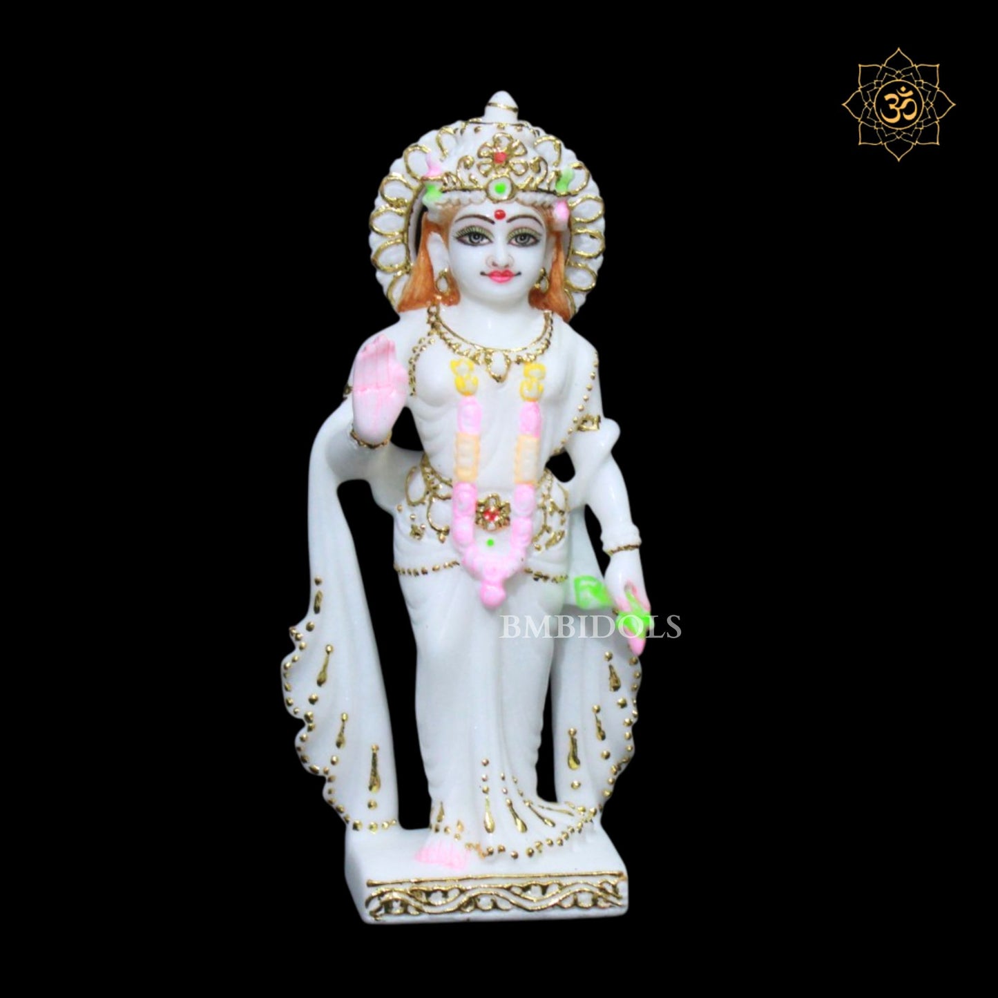Radha Krishna Marble Idol for Ghar Mandirs in 9inches