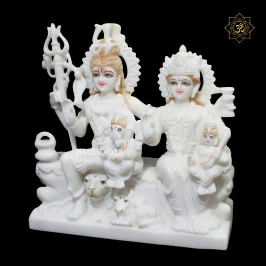 Shiva Parivar Marble Statue in 18inch