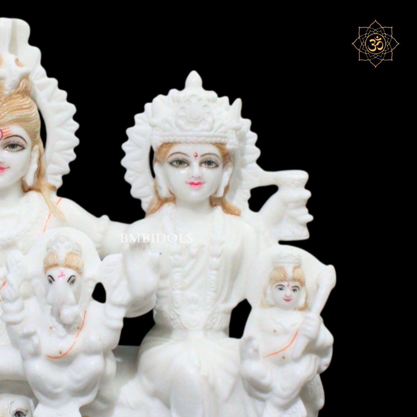 Shiva Parivar Marble Statue in 18inch