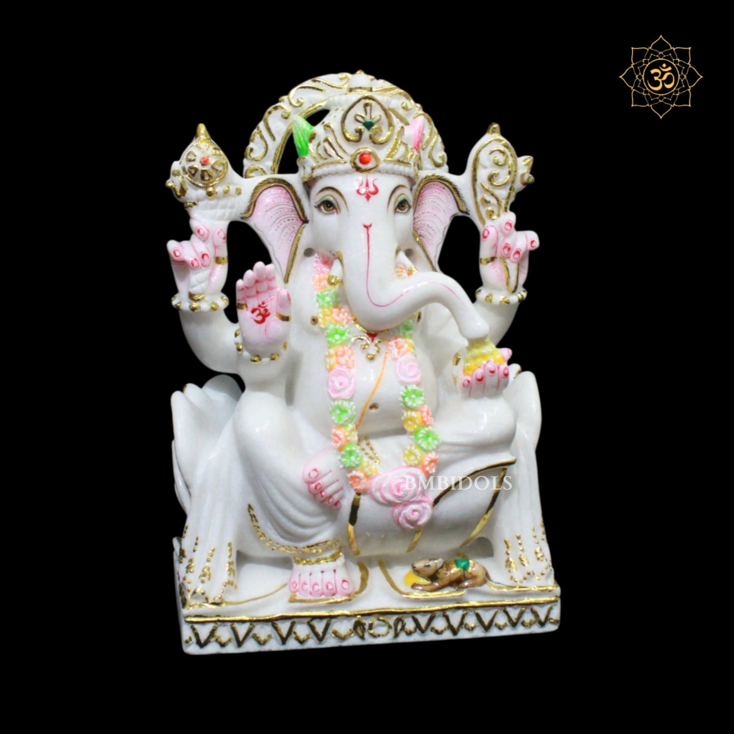 Ganesh Lakshmi Marble Murti in 12inches
