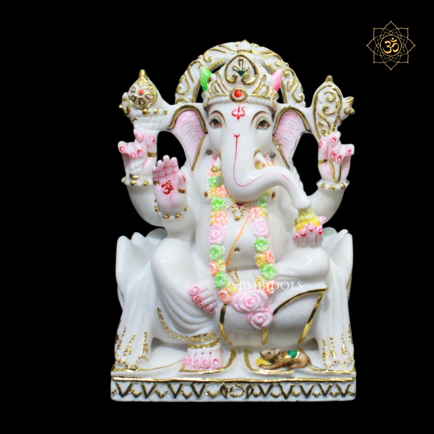 Ganesh Lakshmi Marble Murti in 12inches