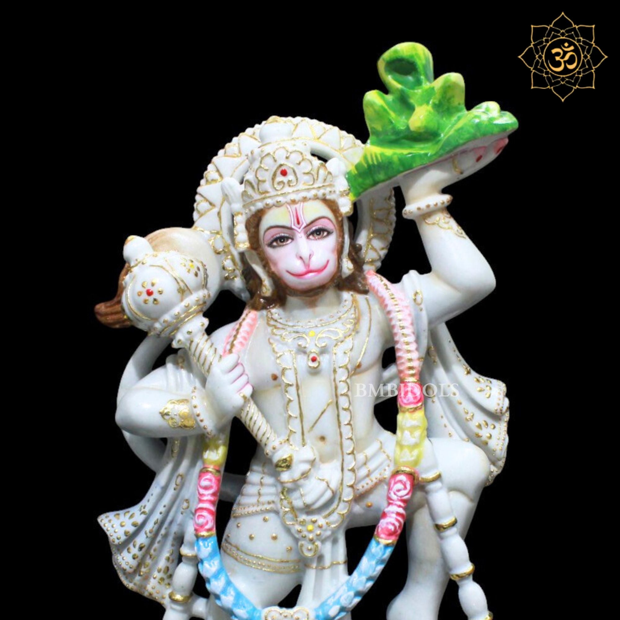 Marble Veer Hanuman Statue in 1.5feet