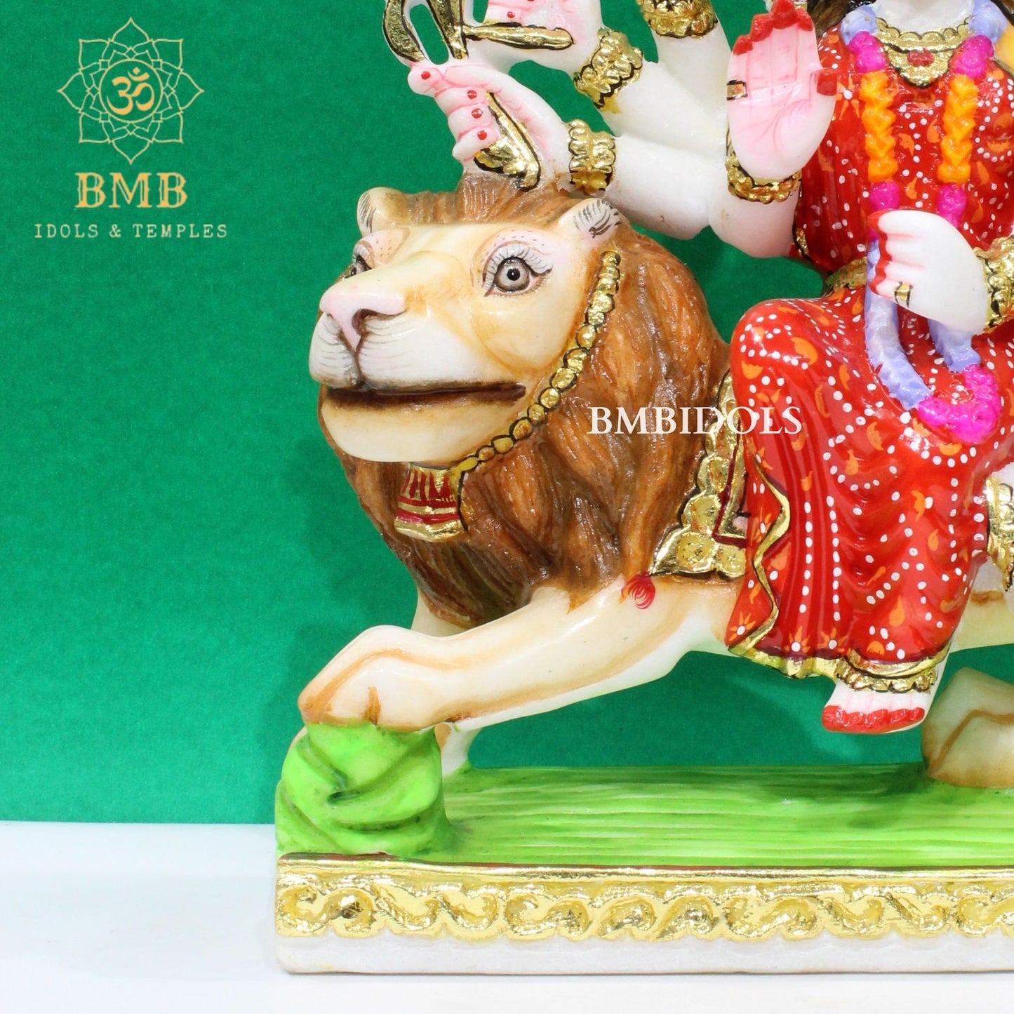 Marble Durga Statue made in Natural Makrana Marble in 12inch