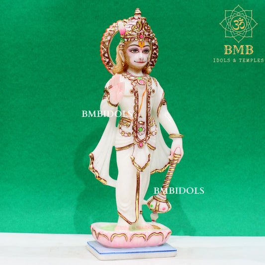 1feet Marble Hanuman Statue made in Makrana Marble