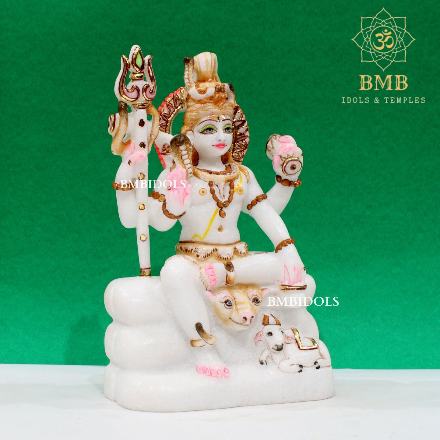 Marble Shiva Murti in Makrana Marble in 9inch for Home & Temples