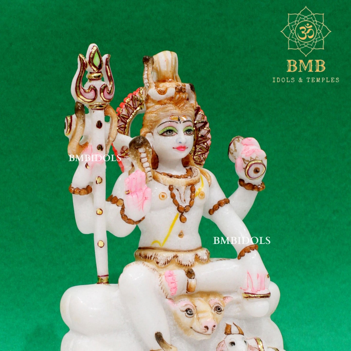 Marble Shiva Murti in Makrana Marble in 9inch for Home & Temples