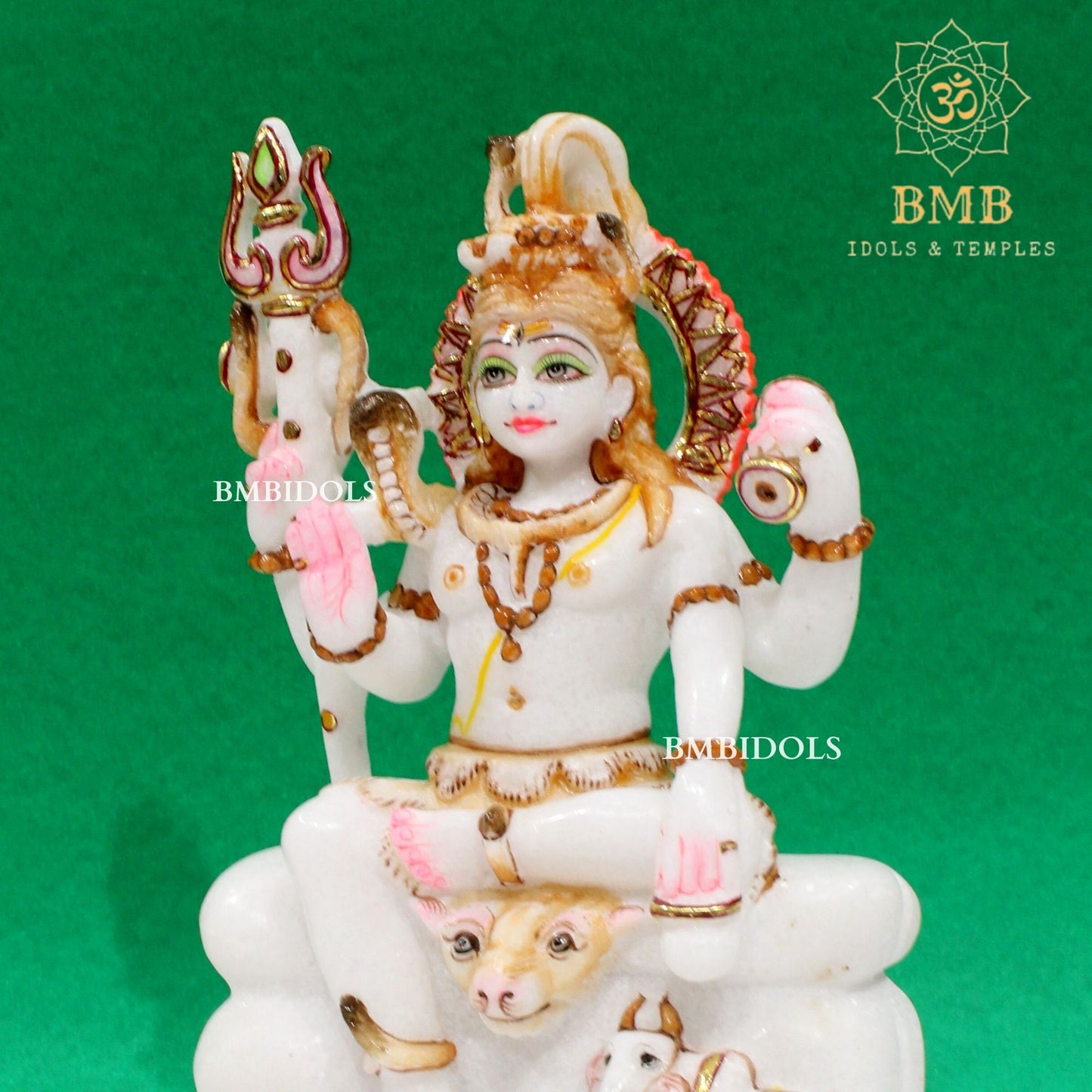 Marble Shiva Murti in Makrana Marble in 9inch for Home & Temples