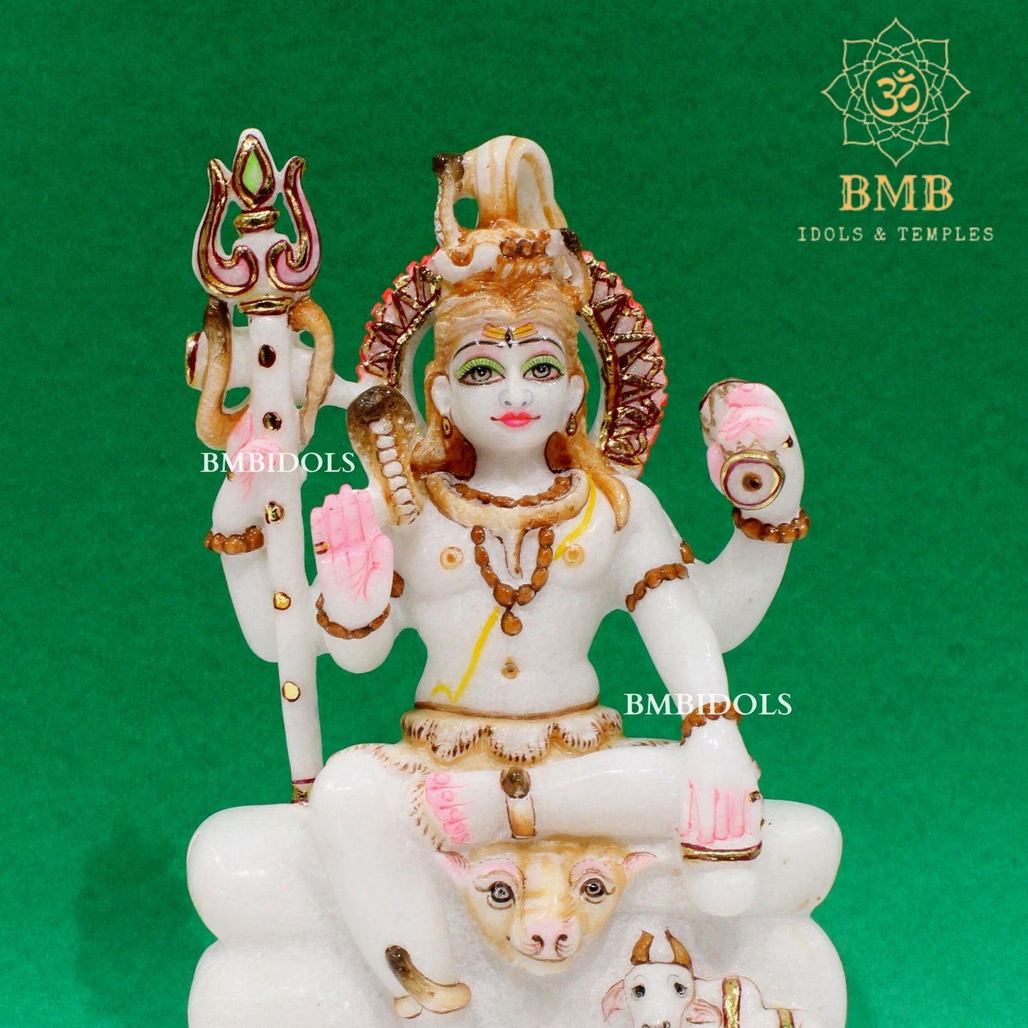 Marble Shiva Murti in Makrana Marble in 9inch for Home & Temples