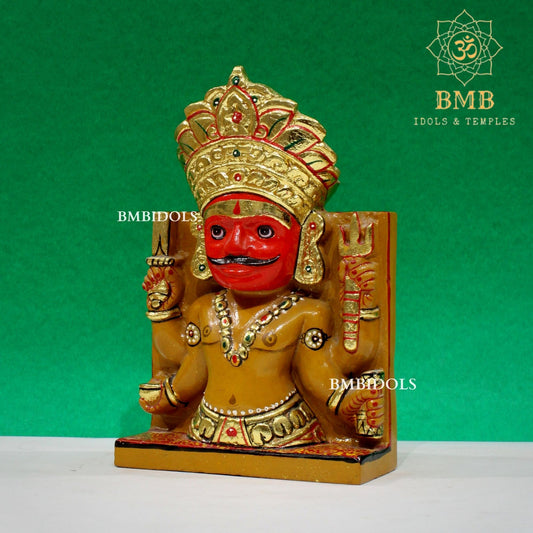 Sandstone Nakoda Bhairav Statue in 7inch for Home & Temples