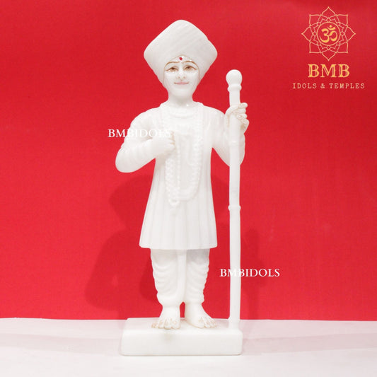 Marble Jalaram Bapa Murti in Standing Posture with Stick in 12inch