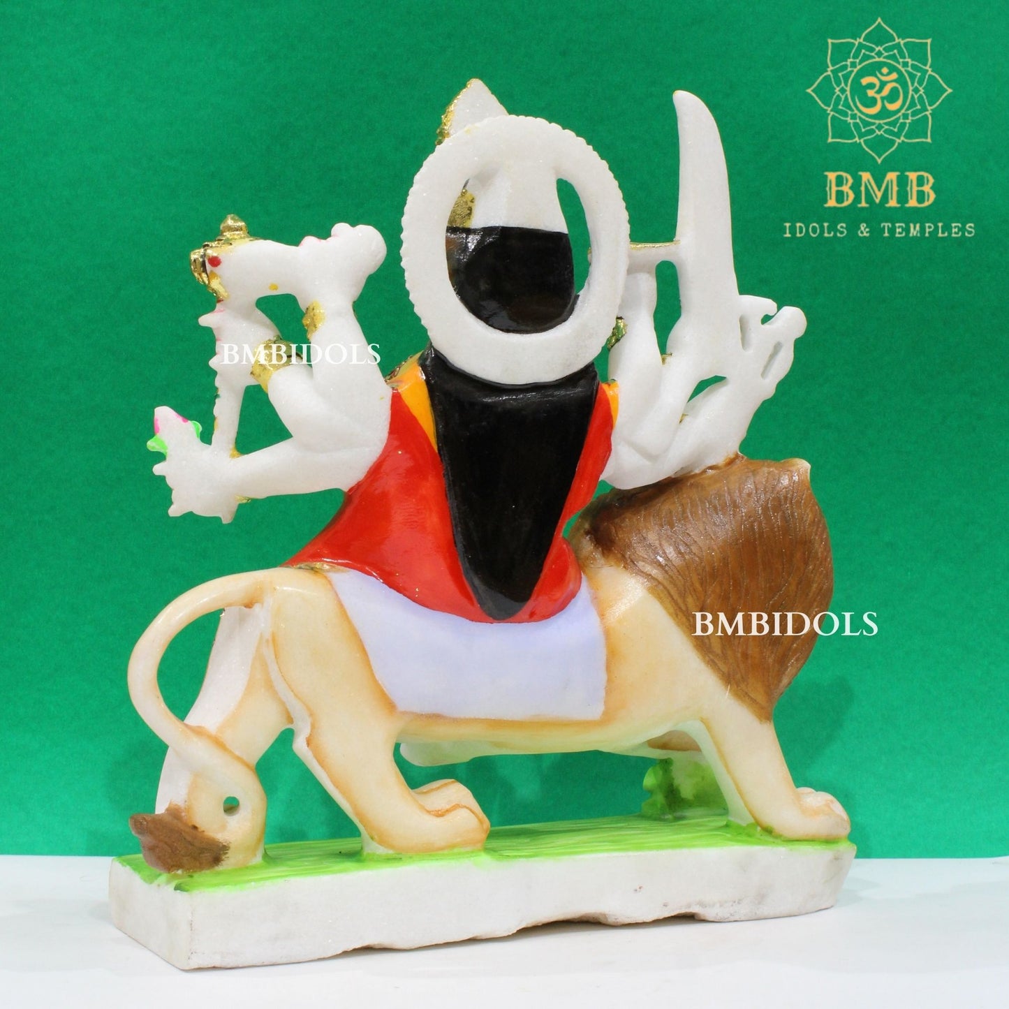 Marble Durga Statue made in Natural Makrana Marble in 12inch