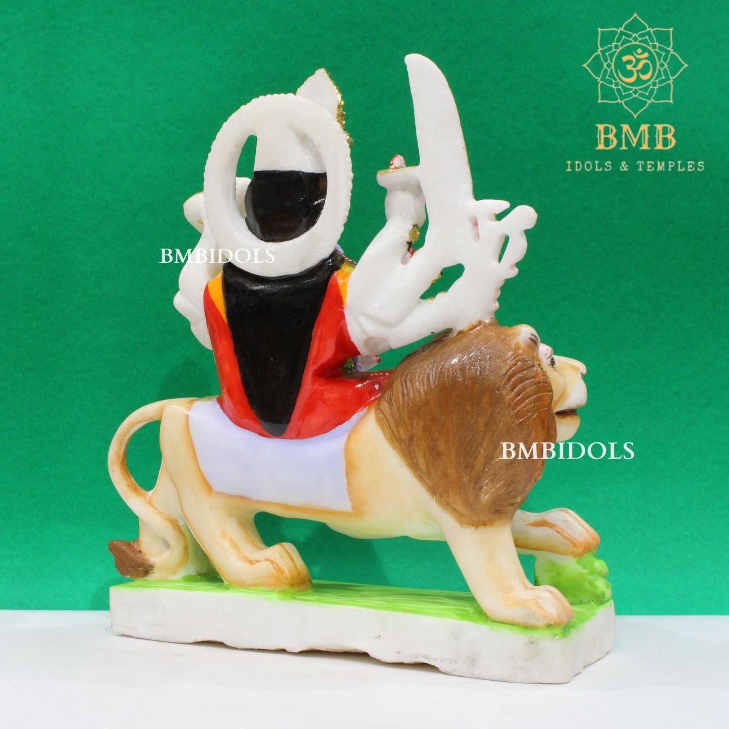 Marble Durga Statue made in Natural Makrana Marble in 12inch