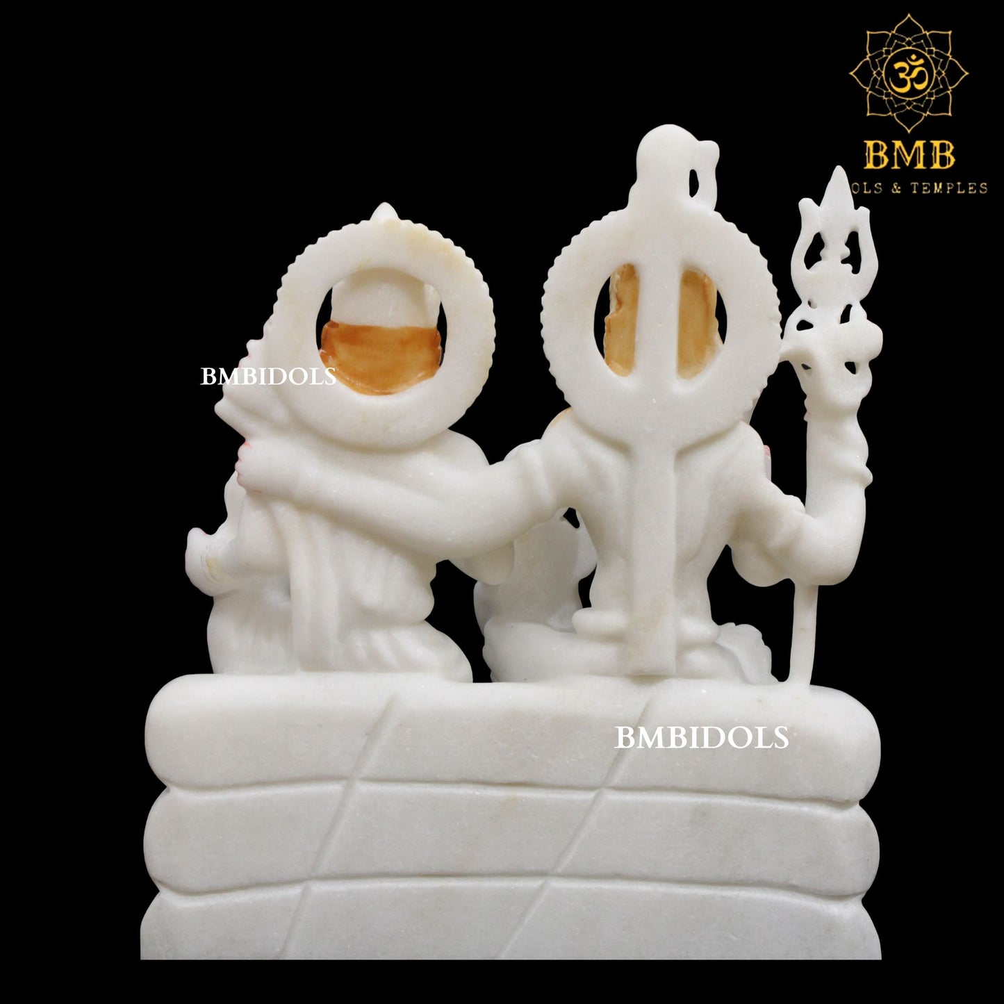 Marble Shiv Parivar statue with Ganesh & Kartikeya in Makrana Marble in 12inch