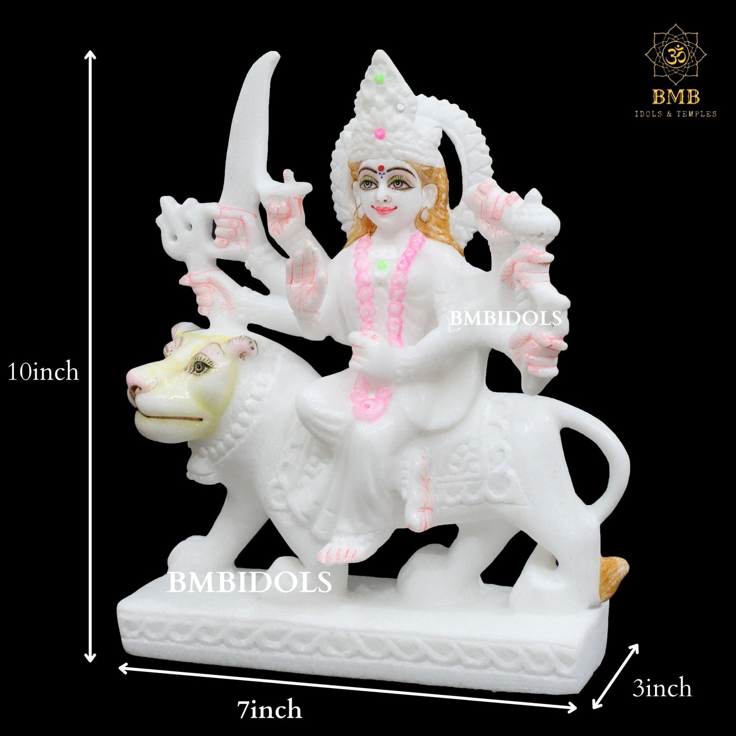 Marble Ambe Maa Murti made in Makrana Marble in 10inches