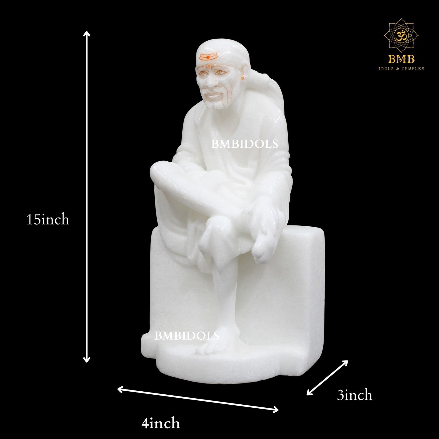 Sai Baba Marble Idol made in Makrana Marble in 10inches