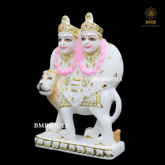 Marble Chamunda Murti made in Makrana Marble in 12inches