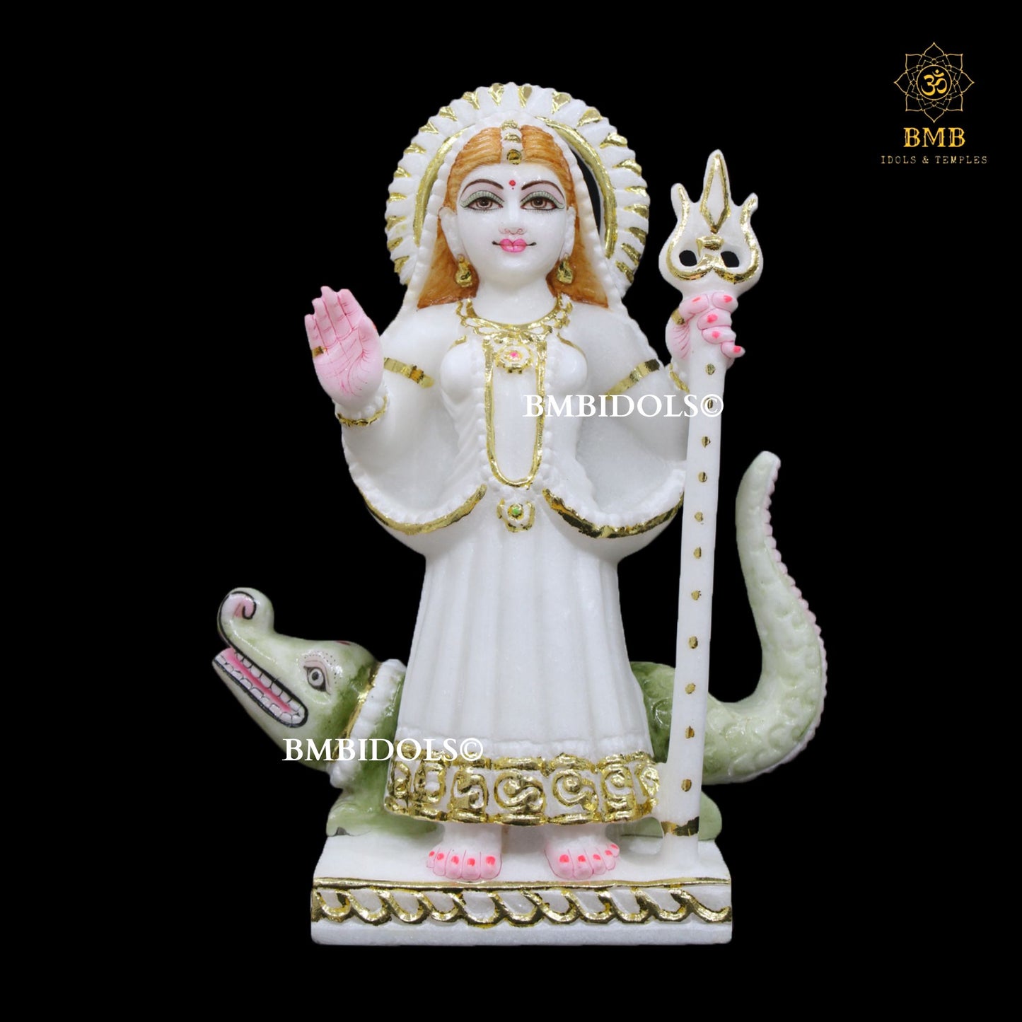 Marble Khodiyar Maa Murti made in Makrana Marble in 12inches