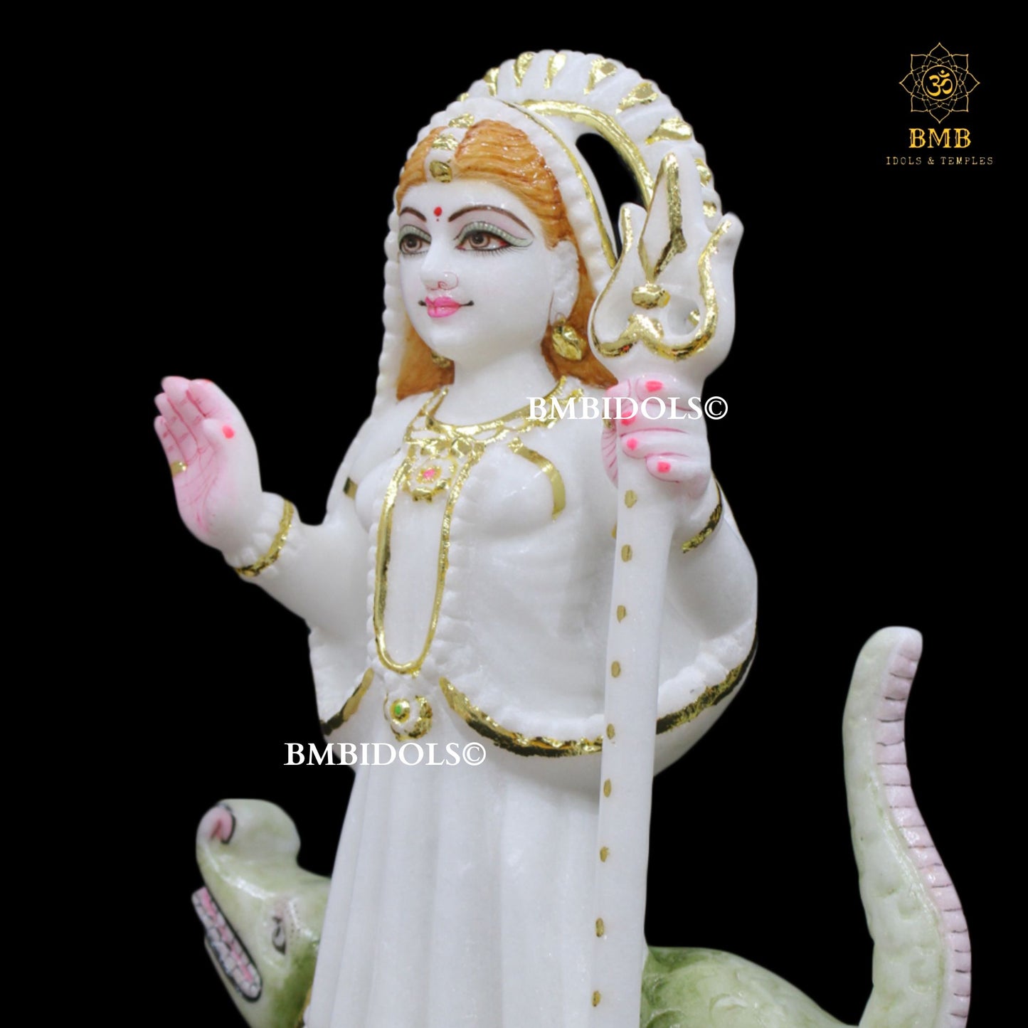 Marble Khodiyar Maa Murti made in Makrana Marble in 12inches