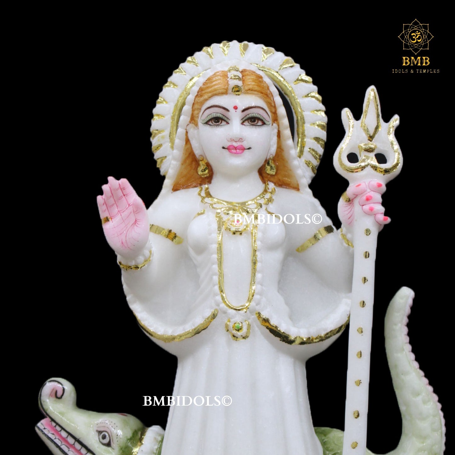 Marble Khodiyar Maa Murti made in Makrana Marble in 12inches