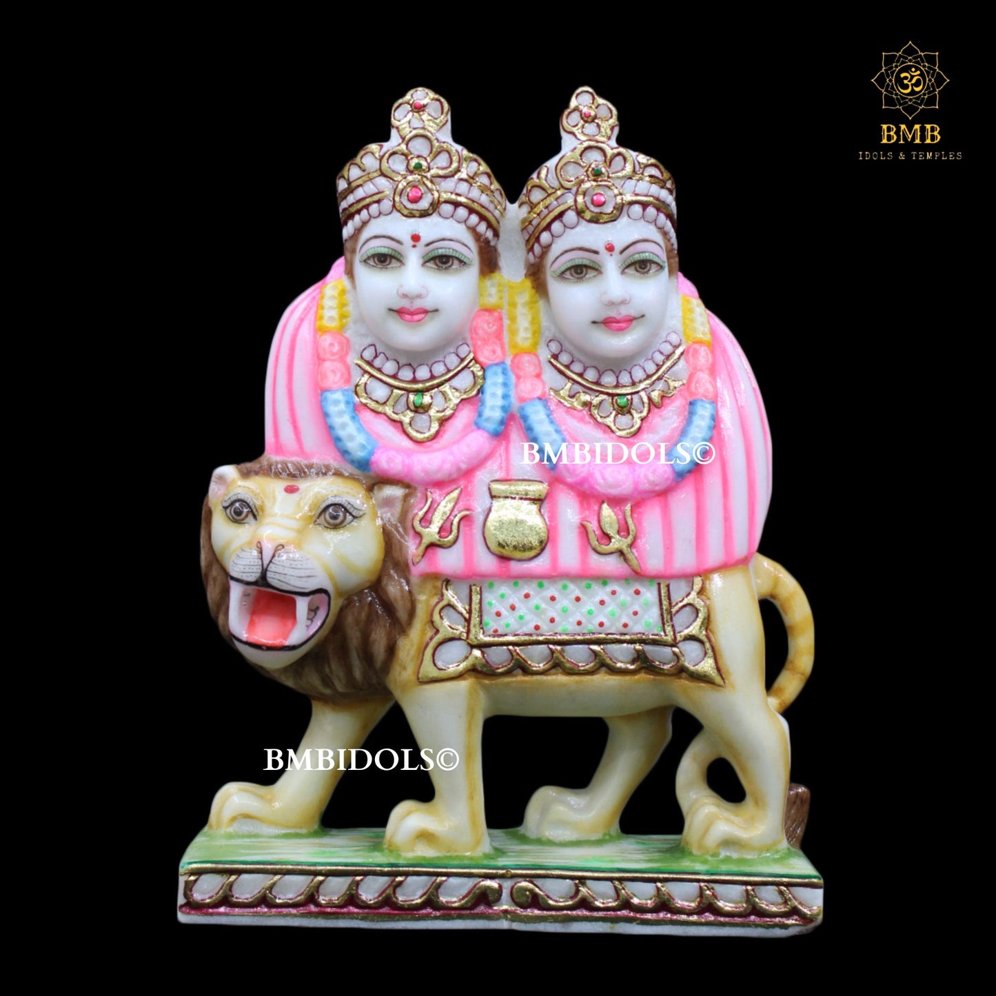 Marble Chamunda Mata Murti made in Makrana Marble in 12inches