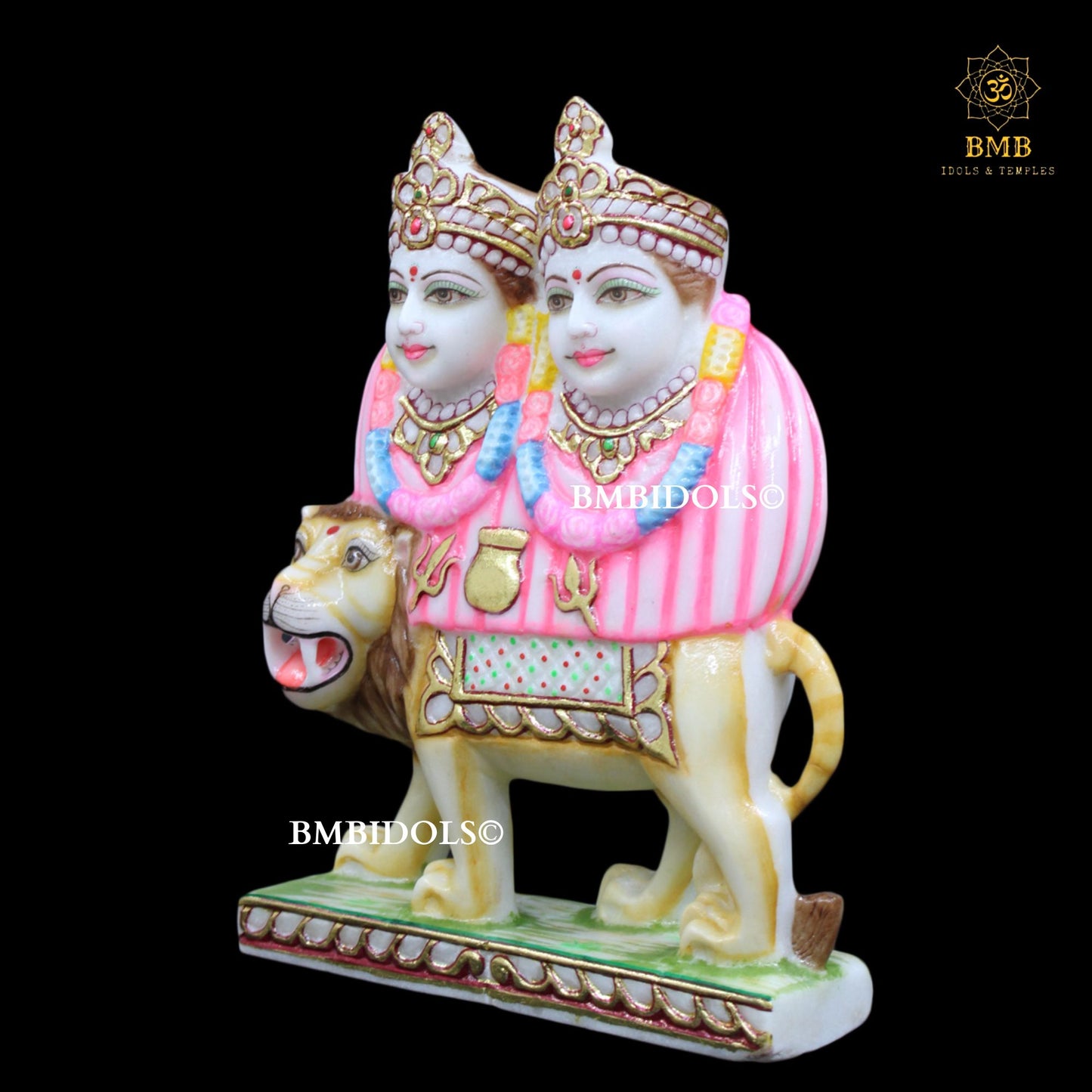 Marble Chamunda Mata Murti made in Makrana Marble in 12inches