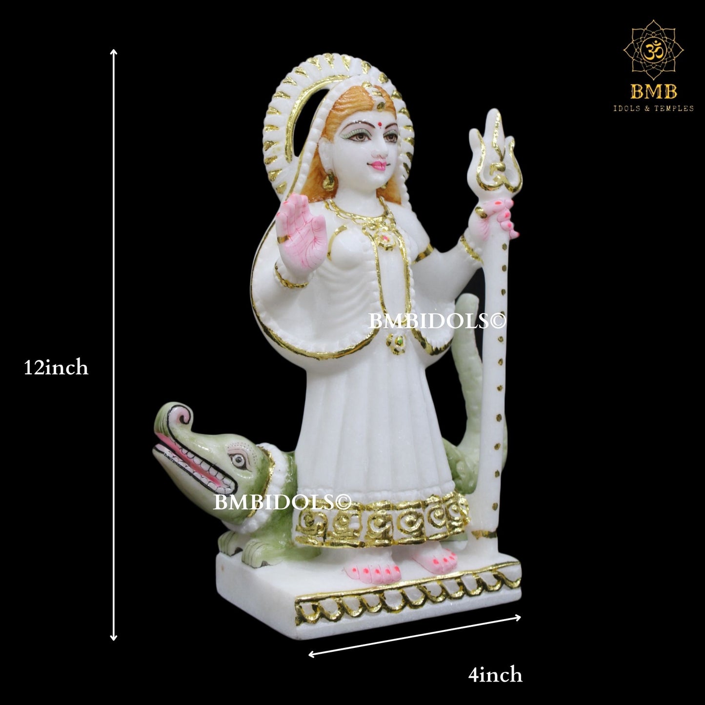 Marble Khodiyar Maa Murti made in Makrana Marble in 12inches