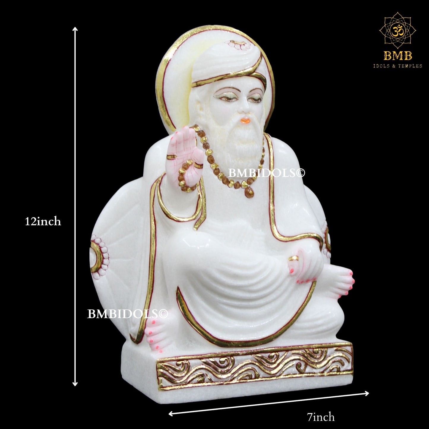 Marble Guru Nanak Dev Statue made in Makrana Marble in 12inches