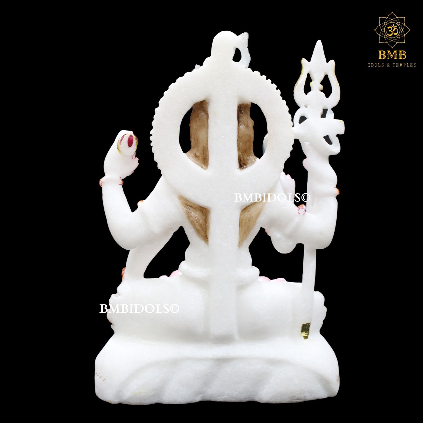 Small Four Hands Marble Shiva Statue in 9inches for Home Temples