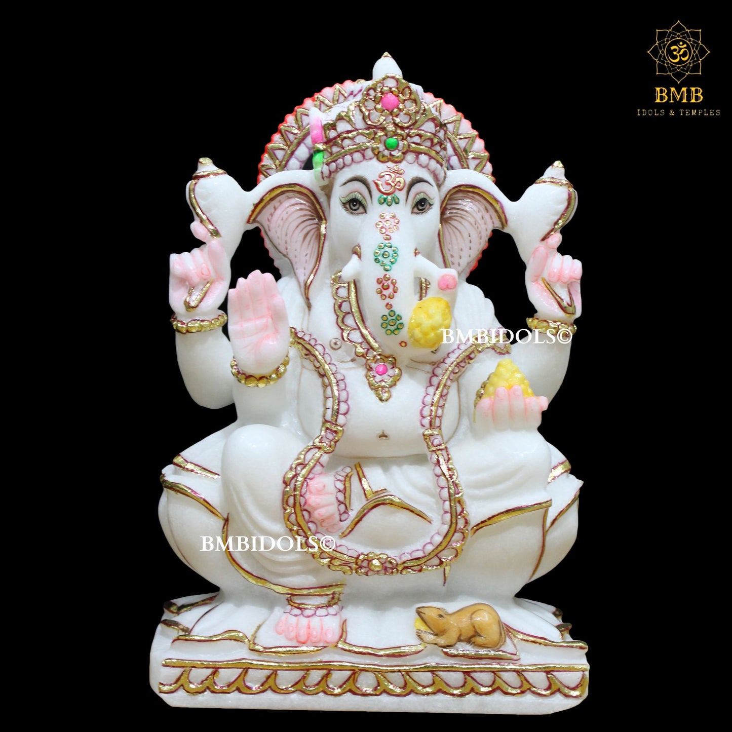 Marble Ganesh Lakshmi Statue made in Makrana Marble in 1feet