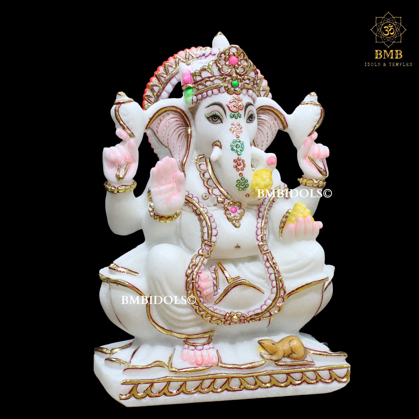 Marble Ganesh Lakshmi Statue made in Makrana Marble in 1feet