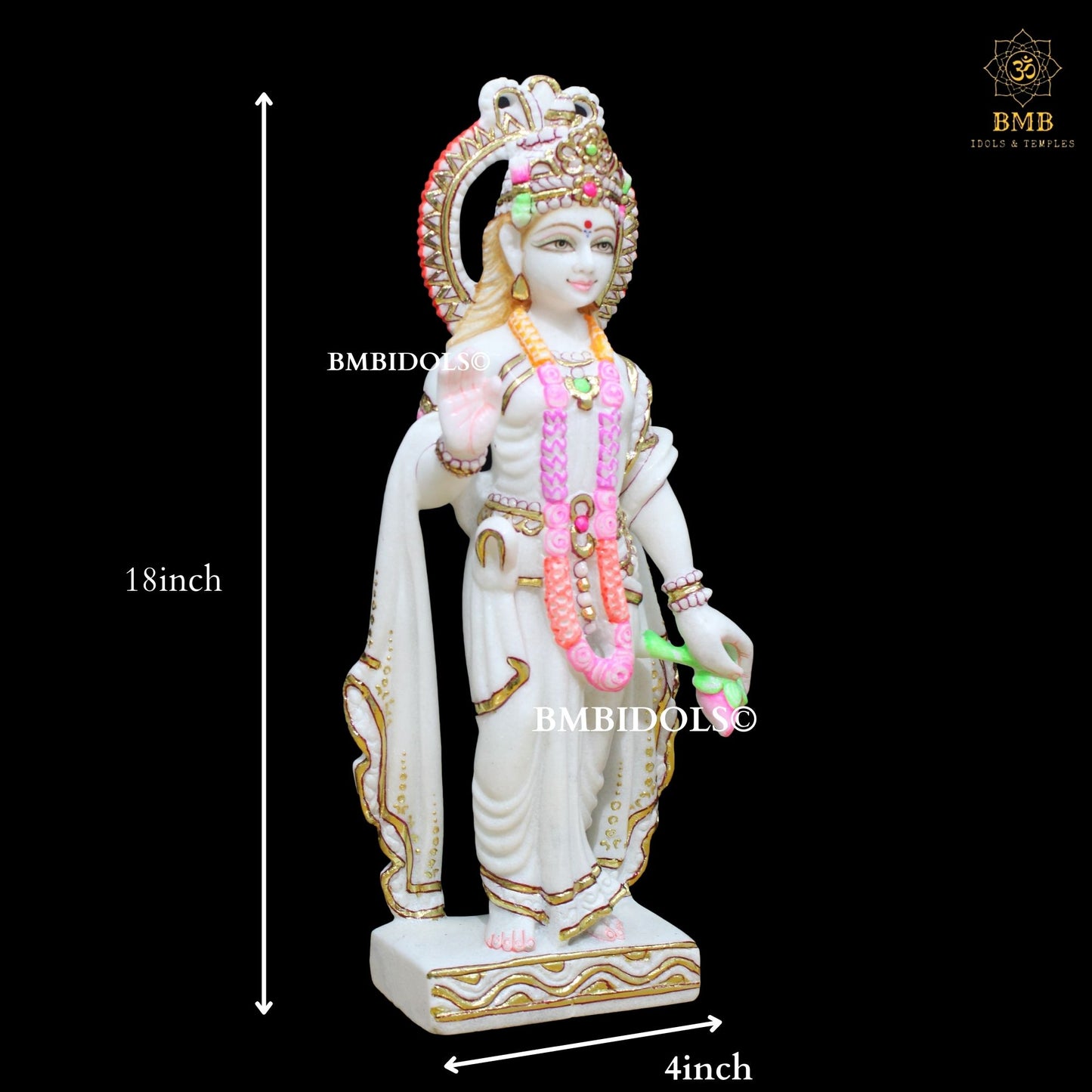 Marble Ram Darbar Statue with (Ram Ji, Lakshman, Sita & Hanuman) for Homes & Temples