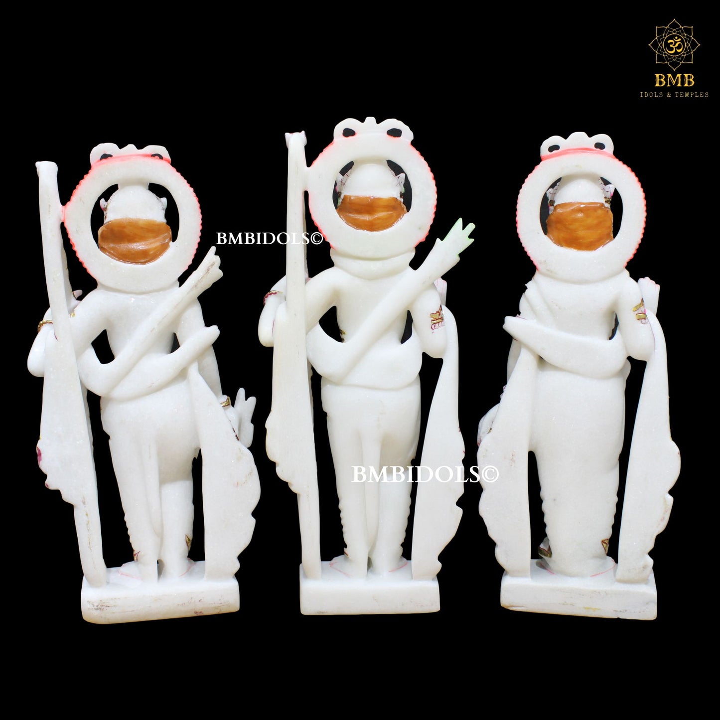 Marble Ram Darbar Statue with (Ram Ji, Lakshman, Sita & Hanuman) for Homes & Temples