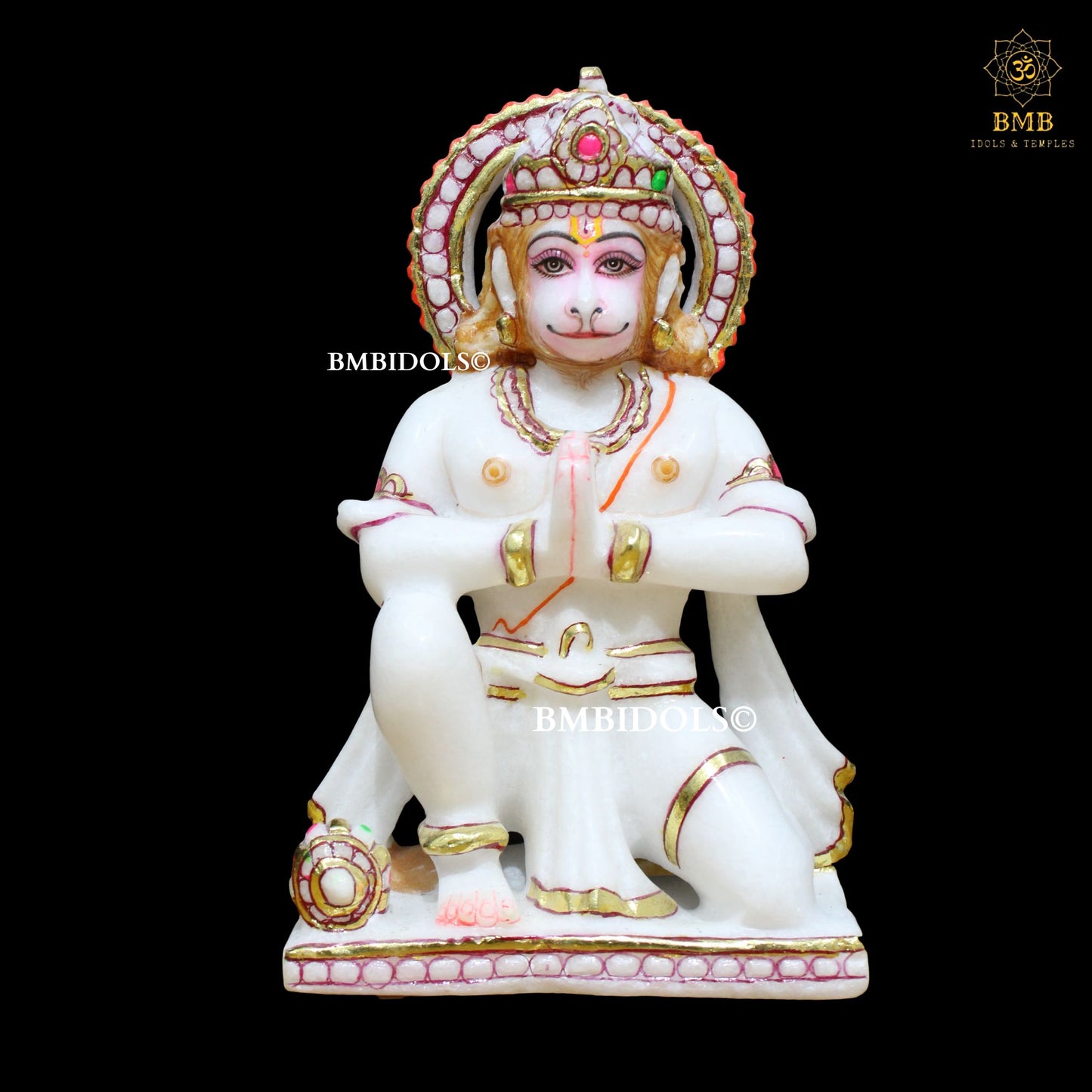 Marble Ram Darbar Statue with (Ram Ji, Lakshman, Sita & Hanuman) for Homes & Temples