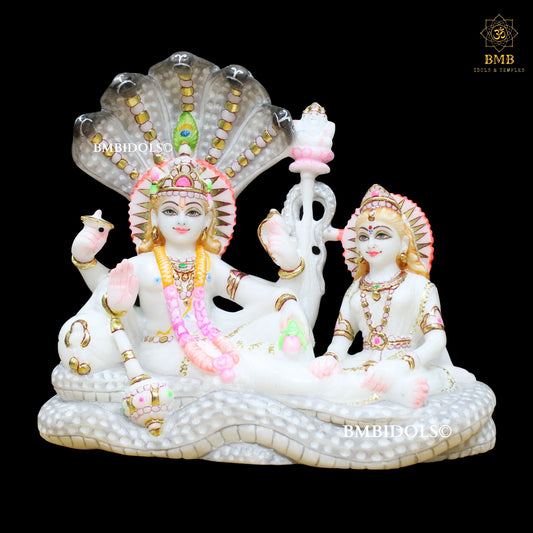 Marble Lakshmi Narayan (Sheshsaiyaan) in 12inches for Home or Temples